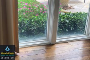 Picture window glass and mullion sealing to prevent impact glass delamination