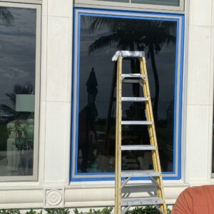 Glass leak wet glazing to stop rain water infiltration.