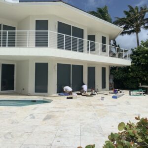 Large picture windows that needed perimeter caulking and wet glazing replacement.